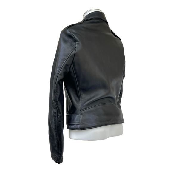 SCHOTT NYC Womens M Leather 1 Star Perfecto Moto Jacket Cropped Biker Belted NWT - Picture 6 of 16
